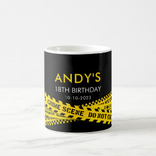 Police Themed Birthday with yellow do not cross Coffee Mug