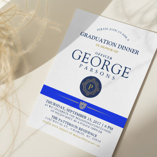 Police Themed Event   Dinner Monogram Invitation