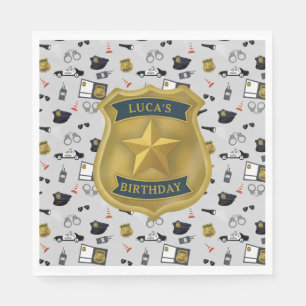 Police Themed Policeman Cop Birthday Napkin
