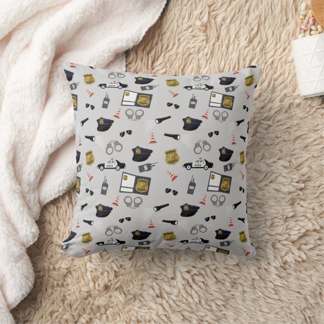 Police Themed Policeman Cop Pattern Cushion (Blanket)