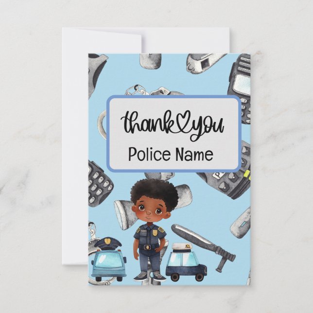 Police-Themed Thank You Card – Show Appreciation  (Front)