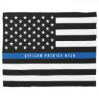 Police Thin Blue Line American Flag Monogram Large