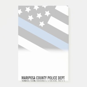 Police Thin Blue Line American Flag Officer Name Post-it Notes