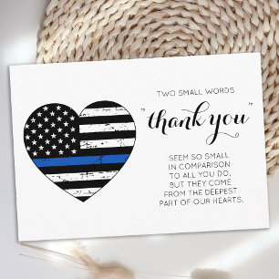 Police Thin Blue Line American Flag Thank You Card