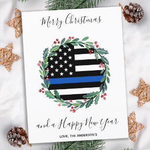 Police Thin Blue Line Christmas Budget Card