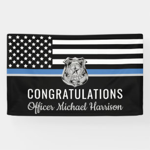 Police Thin Blue Line Congratulations Graduation Banner