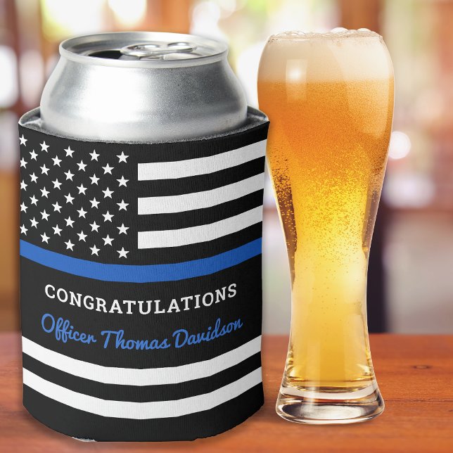 Police Thin Blue Line Congratulations Graduation Can Cooler (Creator Uploaded)