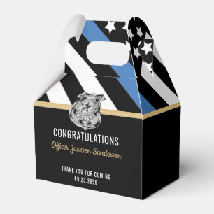 Police Thin Blue Line Congratulations Retirement Favour Box