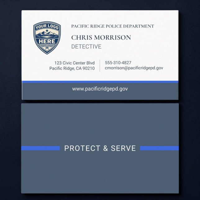 Police Thin Blue Line Custom Logo Business Card (Creator Uploaded)