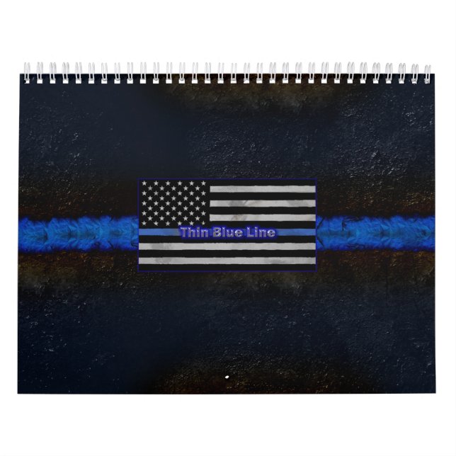 Police Thin Blue Line Flag Calendar (Cover)