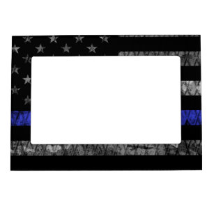 Police Thin Blue Line Flag Magnetic Frame