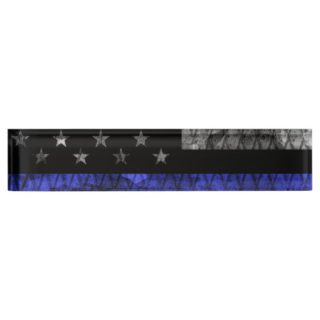 Police Thin Blue Line Flag Nameplate (Front)