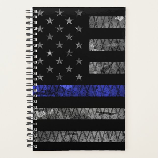 Police Thin Blue Line Flag Planner (Front)