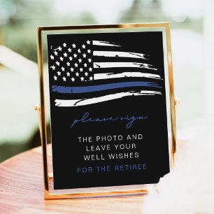 Police Thin Blue Line Flag Retiree Guestbook