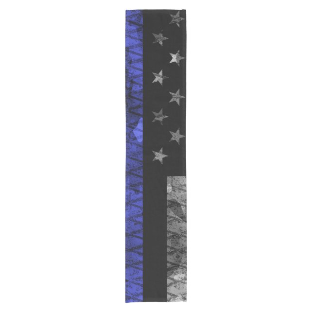 Police Thin Blue Line Flag Short Table Runner (Front)