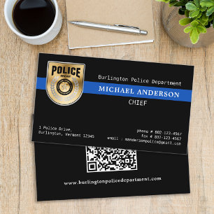 Police Thin Blue Line Law Enforcement Custom Logo  Business Card