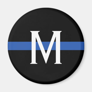 Police Thin Blue Line Monogram Magnet