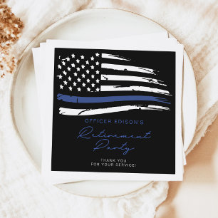 POLICE Thin Blue Line Officer Retirement Party Napkin
