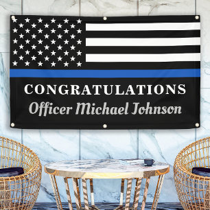 Police Thin Blue Line Personalise Congratulations  Banner