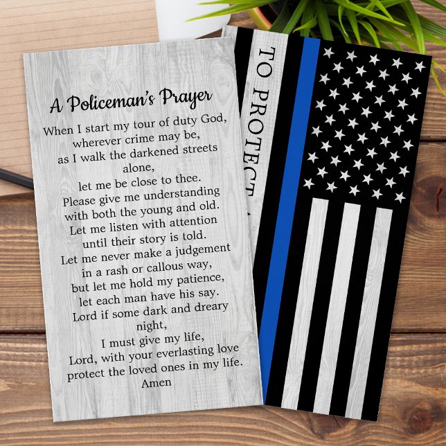 Police Thin Blue Line Policeman's Prayer Card Bulk (Creator Uploaded)