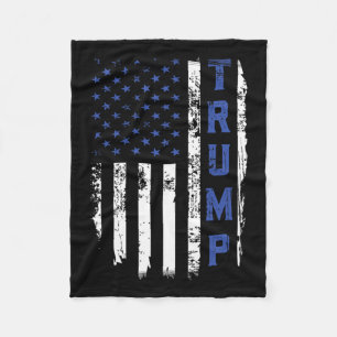 Police Thin Blue Line Republican Cop Usa Flag  Fleece Blanket