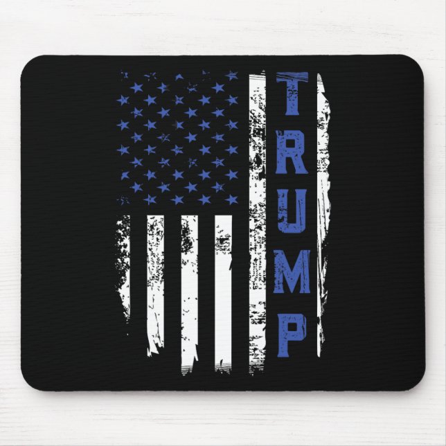 Police Thin Blue Line Republican Cop Usa Flag  Mouse Pad (Front)