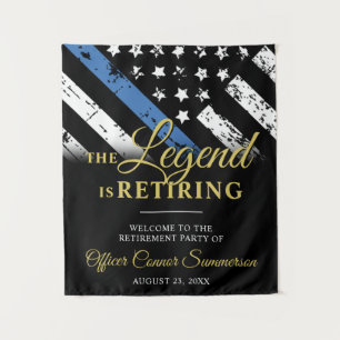 Police Thin Blue Line Retirement Party Welcome Tapestry