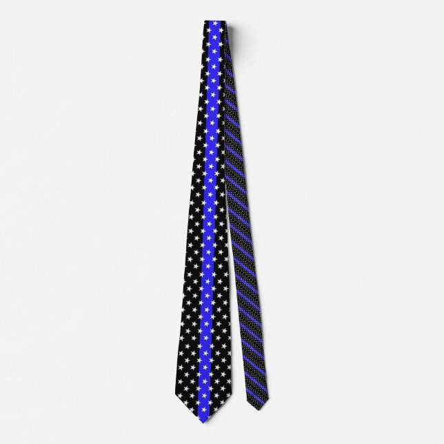 Police Thin Blue Line Stars and Stripes Tie (Front)