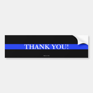 Police Thin Blue Line - Thank You Bumper Sticker