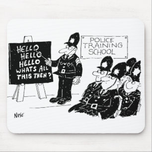Police Training School Cartoon Mouse Pad