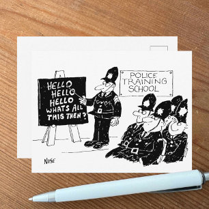Police Training School Cartoon Postcard