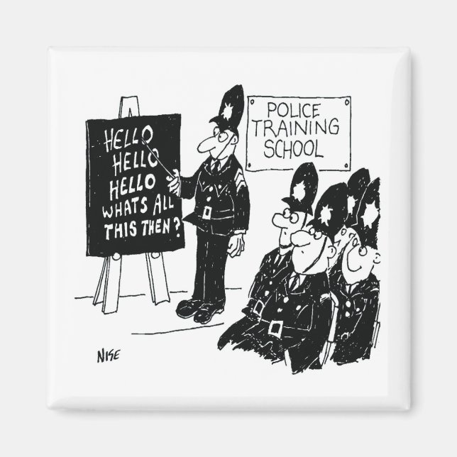 Police Training School. Funny Cartoon Illustration Magnet (Front)