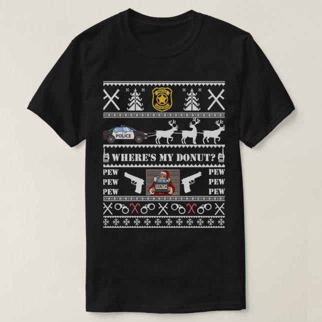 Police Ugly Christmas Sweater Police Navidad Sweat (Design Front)