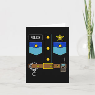 Police Uniform Costume Cool Easy Halloween Police  Card