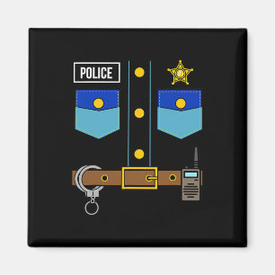 Police Uniform Costume Cool Easy Halloween Police  Magnet