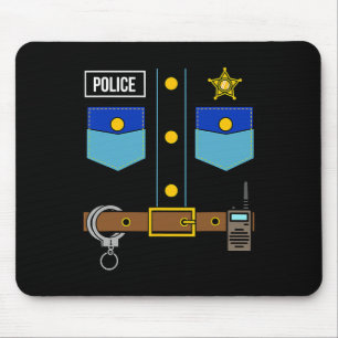 Police Uniform Costume Cool Easy Halloween Police  Mouse Pad