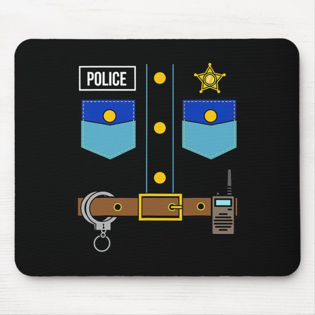 Police Uniform Costume Cool Easy Halloween Police  Mouse Pad (Front)