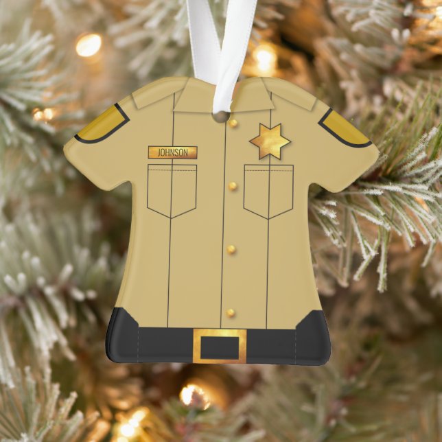 Police Uniform Tan Profession Ornament (Tree)