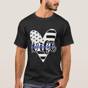 Police Us Flag Proud Police Officer Blue Line T-Shirt
