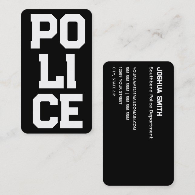 🚓 Police Vertical Business Card (Front/Back)