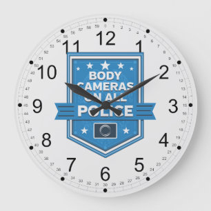 Police Wear Body Cameras Large Clock