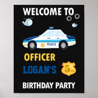 Police welcome party sign Police party poster