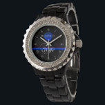 Police Wife Thin Blue Line Rose Custom Name Watch<br><div class="desc">An elegant watch tailored to the policeman's wife or any other female supportive. Feel free to add your name and hit customise to change any elements please.</div>