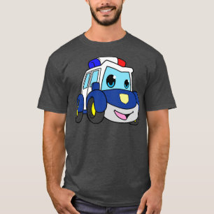 Police with blue light and siren T-Shirt