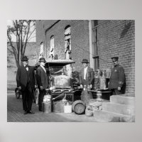 Police With Confiscated Still, 1922. Vintage Photo