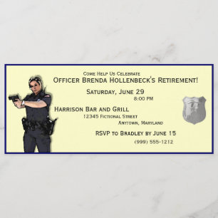 Police Woman Custom Retirement Party Invitations