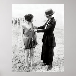 POLICE WOMAN MEASURES SWIMSUITS 1920s Poster