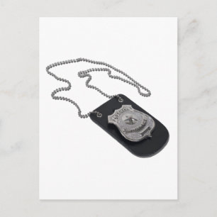 PoliceBadgeLeatherHolder120911 Postcard