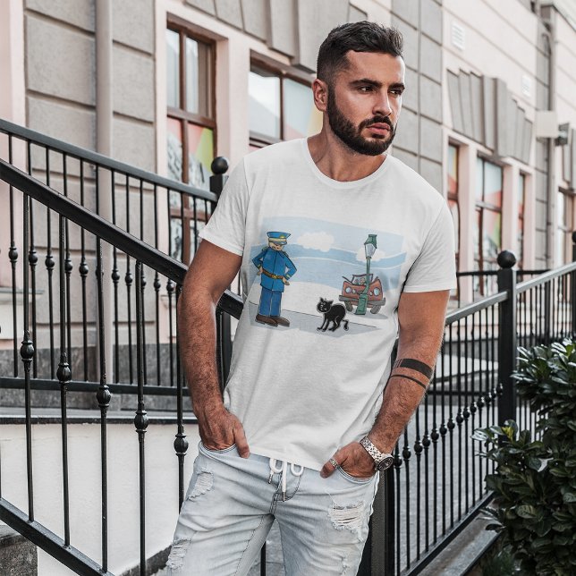 Policeman And A Black Cat T-Shirt (Creator Uploaded)