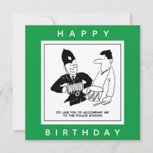 Policeman asks Man to accompany him￼ Cartoon Card